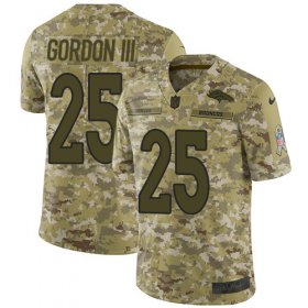 Wholesale Cheap Nike Broncos #25 Melvin Gordon III Camo Men\'s Stitched NFL Limited 2018 Salute To Service Jersey