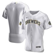 Wholesale Cheap Milwaukee Brewers Men's Nike White Home 2020 Authentic Team MLB Jersey