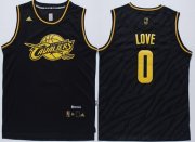 Wholesale Cheap Cleveland Cavaliers #0 Kevin Love Revolution 30 Swingman 2014 Black With Gold Jersey