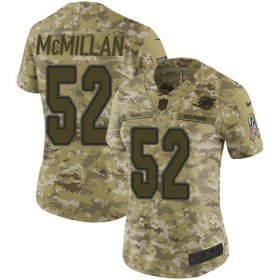 Wholesale Cheap Nike Dolphins #52 Raekwon McMillan Camo Women\'s Stitched NFL Limited 2018 Salute to Service Jersey
