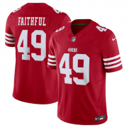 Wholesale Cheap Men's San Francisco 49ers #49 Faithful Red 2023 F.U.S.E. Vapor Untouchable Limited Stitched Football Jersey