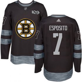 Wholesale Cheap Adidas Bruins #7 Phil Esposito Black 1917-2017 100th Anniversary Stitched NHL Jersey