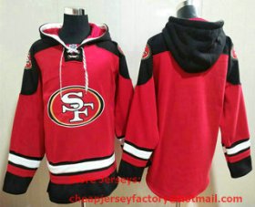 Wholesale Cheap Men\'s San Francisco 49ers Blank Red Team Color New NFL Hoodie