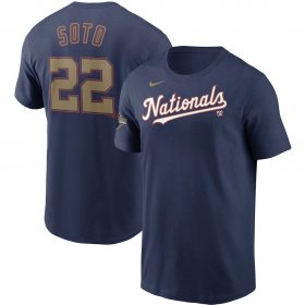 Wholesale Cheap Washington Nationals #22 Juan Soto Nike 2020 Gold Program Name & Number T-Shirt Navy