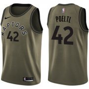 Wholesale Cheap Nike Toronto Raptors #42 Jakob Poeltl Green Salute to Service NBA Swingman Jersey