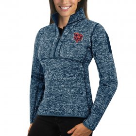 Wholesale Cheap Chicago Bears Antigua Women\'s Fortune Half-Zip Sweater Heather Navy