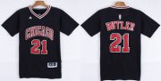 Wholesale Cheap Chicago Bulls #21 Jimmy Butler Revolution 30 Swingman 2014 New Black Short-Sleeved Jersey
