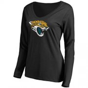 Wholesale Cheap Women's Jacksonville Jaguars Pro Line Primary Team Logo Slim Fit Long Sleeve T-Shirt Black
