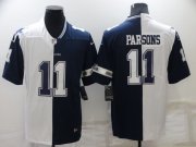 Wholesale Cheap Men's Dallas Cowboys #11 Micah Parsons White Blue Two Tone 2021 Vapor Untouchable Stitched NFL Nike Limited Jersey