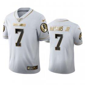 Wholesale Cheap Washington Redskins #7 Dwayne Haskins Jr Men\'s Nike White Golden Edition Vapor Limited NFL 100 Jersey