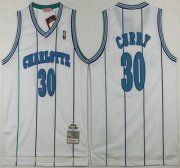 Wholesale Cheap Men's Charlotte Hornets #30 Dell Curry 1992-93 White Hardwood Classics Soul Swingman Throwback Jersey