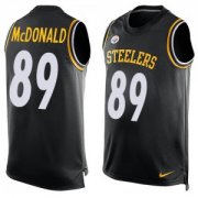 Wholesale Cheap Men's Nike Pittsburgh Steelers #89 Vance McDonald Limited Black Player Name & Number Tank Top NFL Jersey
