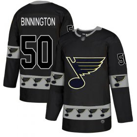 Wholesale Cheap Adidas Blues #50 Jordan Binnington Black Authentic Team Logo Fashion Stitched NHL Jersey