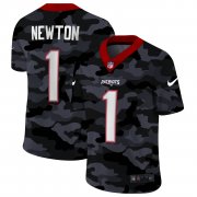 Cheap New England Patriots #1 Cam Newton Men's Nike 2020 Black CAMO Vapor Untouchable Limited Stitched NFL Jersey