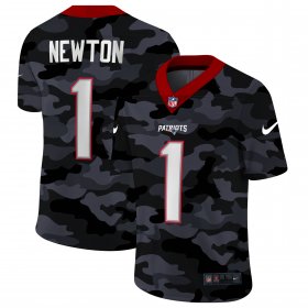 Cheap New England Patriots #1 Cam Newton Men\'s Nike 2020 Black CAMO Vapor Untouchable Limited Stitched NFL Jersey