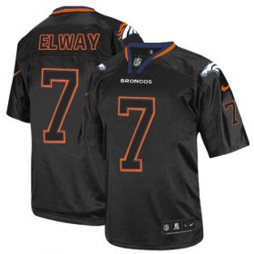 Wholesale Cheap Nike Broncos #7 John Elway Lights Out Black Men\'s Stitched NFL Elite Jersey