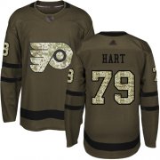 Wholesale Cheap Adidas Flyers #79 Carter Hart Green Salute to Service Stitched Youth NHL Jersey