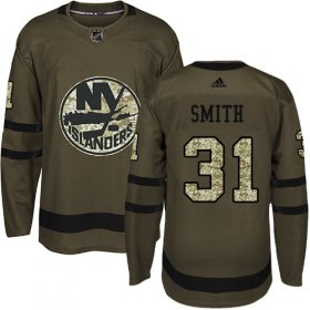 Wholesale Cheap Adidas Islanders #31 Billy Smith Green Salute to Service Stitched NHL Jersey