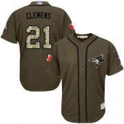 Wholesale Cheap Blue Jays #21 Roger Clemens Green Salute to Service Stitched Youth MLB Jersey
