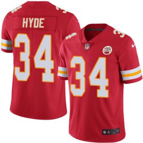 Wholesale Cheap Nike Chiefs #34 Carlos Hyde Red Team Color Men\'s Stitched NFL Vapor Untouchable Limited Jersey