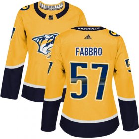 Wholesale Cheap Adidas Predators #57 Dante Fabbro Yellow Home Authentic Women\'s Stitched NHL Jersey