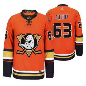 Wholesale Cheap Anaheim Ducks #63 Patrick Sieloff Men\'s 2019-20 Third Orange Alternate Stitched NHL Jersey
