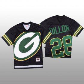 Wholesale Cheap NFL Green Bay Packers #28 AJ Dillon Black Men\'s Mitchell & Nell Big Face Fashion Limited NFL Jersey