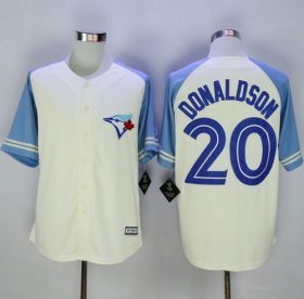Wholesale Cheap Blue Jays #20 Josh Donaldson Cream/Blue Exclusive New Cool Base Stitched MLB Jersey