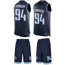 Wholesale Cheap Nike Titans #94 Austin Johnson Navy Blue Team Color Men\'s Stitched NFL Limited Tank Top Suit Jersey