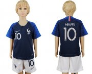 Wholesale Cheap France #10 Mbappe Home Kid Soccer Country Jersey