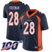 Wholesale Cheap Nike Broncos #28 Royce Freeman Navy Blue Alternate Men's Stitched NFL 100th Season Vapor Limited Jersey