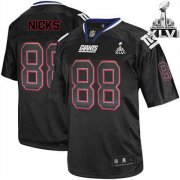 Wholesale Cheap Giants #88 Hakeem Nicks Lights Out Black Super Bowl XLVI Embroidered NFL Jersey