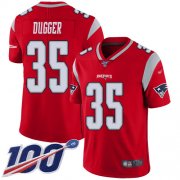 Wholesale Cheap Nike Patriots #35 Kyle Dugger Red Men's Stitched NFL Limited Inverted Legend 100th Season Jersey