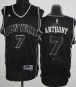 Wholesale Cheap New York Knicks #7 Carmelo Anthony Revolution 30 Swingman All Black With White Jersey