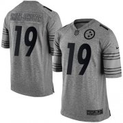 Wholesale Cheap Nike Steelers #19 JuJu Smith-Schuster Gray Men's Stitched NFL Limited Gridiron Gray Jersey