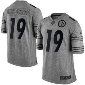 Wholesale Cheap Nike Steelers #19 JuJu Smith-Schuster Gray Men\'s Stitched NFL Limited Gridiron Gray Jersey