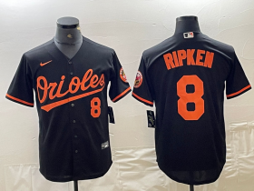 Cheap Men\'s Baltimore Orioles #8 Cal Ripken Jr Number Black Cool Base Stitched Jersey