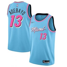 Wholesale Cheap Men\'s Miami Heat #13 Bam Adebayo Blue Basketball Swingman City Edition 2019-20 Jersey