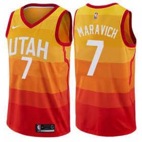 Wholesale Cheap Men\'s NBA Utah Jazz #7 Pete Maravich Swingman Orange City Edition Nike Jersey