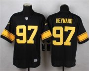 Wholesale Cheap Nike Steelers #97 Cameron Heyward Black(Gold No.) Men's Stitched NFL Elite Jersey