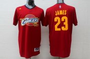 Wholesale Cheap Cleveland Cavaliers #23 LeBron James Revolution 30 Swingman 2014 New Red Short-Sleeved Jersey