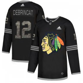 Wholesale Cheap Adidas Blackhawks #12 Alex DeBrincat Black Authentic Classic Stitched NHL Jersey