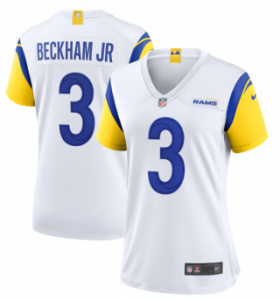 Wholesale Cheap Women\'s White Los Angeles Rams #3 Odell Beckham Jr. Vapor Untouchable Limited Stitched White Jersey