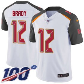 Wholesale Cheap Nike Buccaneers #12 Tom Brady White Men\'s Stitched NFL 100th Season Vapor Untouchable Limited Jersey