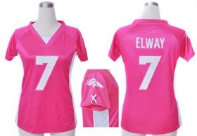 Wholesale Cheap Nike Broncos #7 John Elway Pink Draft Him Name & Number Top Women\'s Stitched NFL Elite Jersey