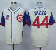 Wholesale Cheap Cubs #44 Anthony Rizzo Cream/Blue 1942 Turn Back The Clock Stitched MLB Jersey
