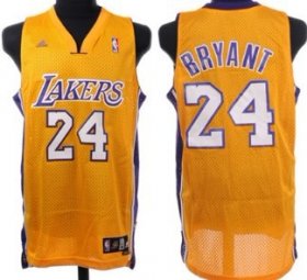Wholesale Cheap Los Angeles Lakers #24 Kobe Bryant Yellow Swingman Jersey