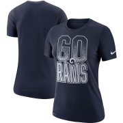 Wholesale Cheap Los Angeles Rams Nike Women's Local Verbiage Performance T-Shirt Navy