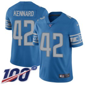 Wholesale Cheap Nike Lions #42 Devon Kennard Blue Team Color Men\'s Stitched NFL 100th Season Vapor Untouchable Limited Jersey