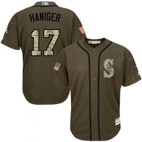 Wholesale Cheap Mariners #17 Mitch Haniger Green Salute to Service Stitched MLB Jersey